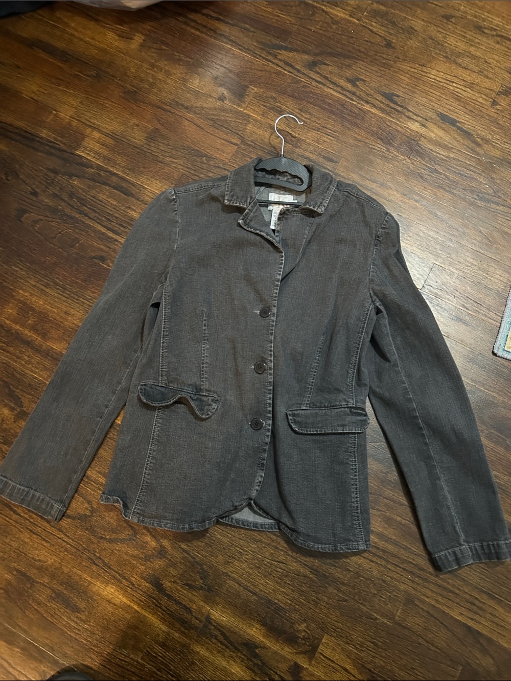 Calvin Klein Jeans Gray Casual Button-Front Blazer